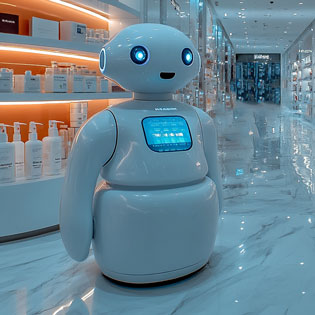 e-robot dans un magasin