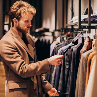 man in a luxury store